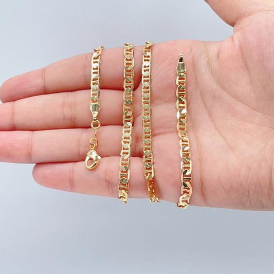 18k Gold Layered Mariner Chain 4mm Necklace