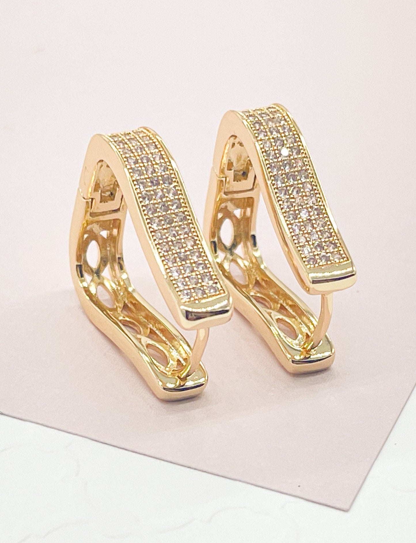 Luxury Jewelry, Sophisticate 18k Gold Layered Clicker Hoop Earrings Available