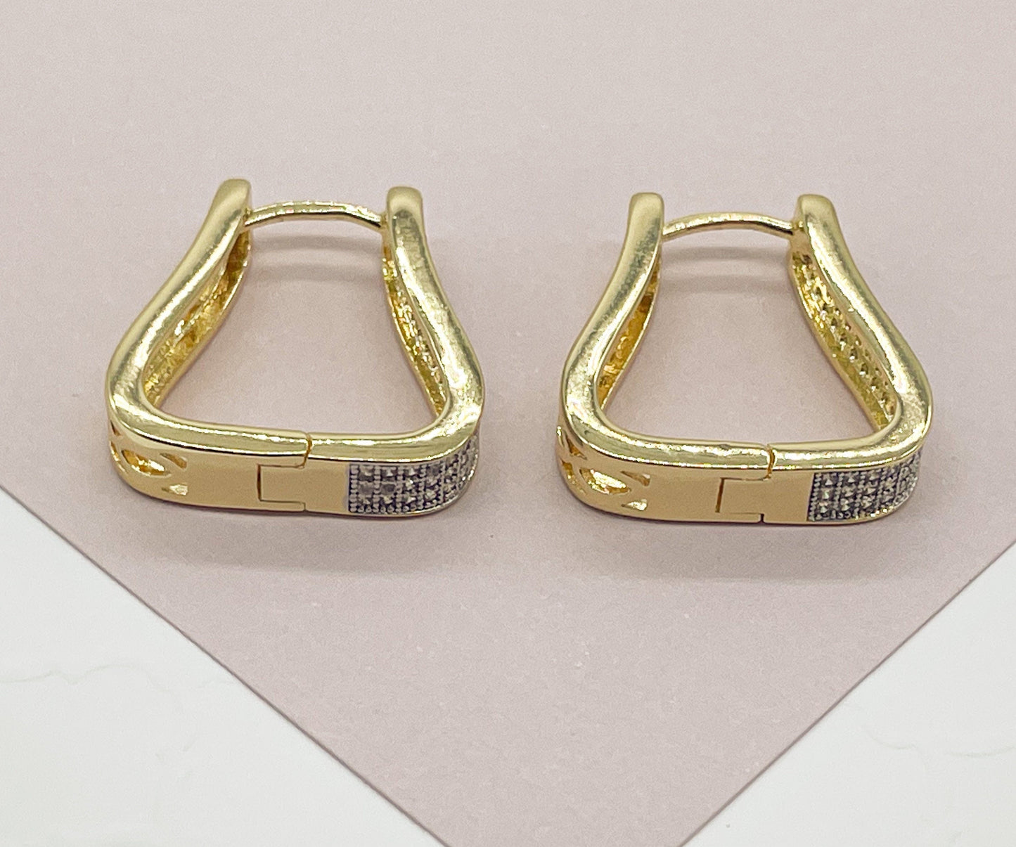 Luxury Jewelry, Sophisticate 18k Gold Layered Clicker Hoop Earrings Available