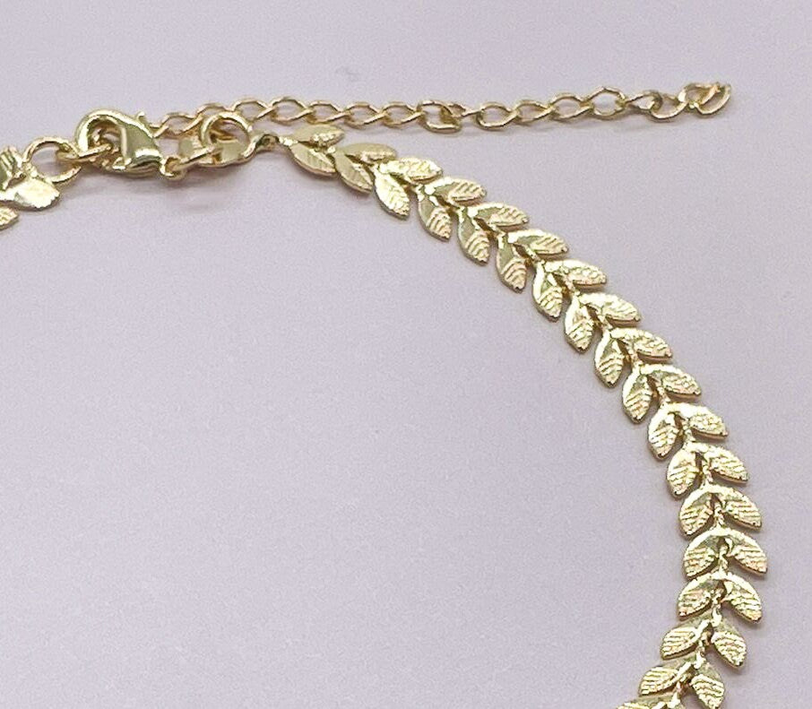 18k Gold Layered Fishtail Anklet Size 11" Length with Extension Wholesale
