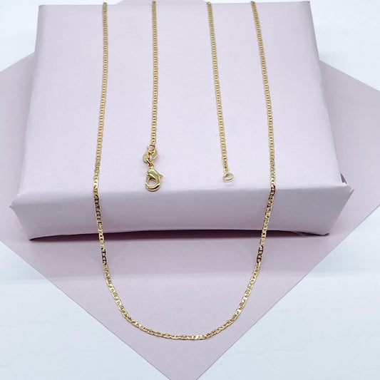 Very Delicate and Thin 18k Gold Filled 1.5mm Mariner Link Chain For Wholesale