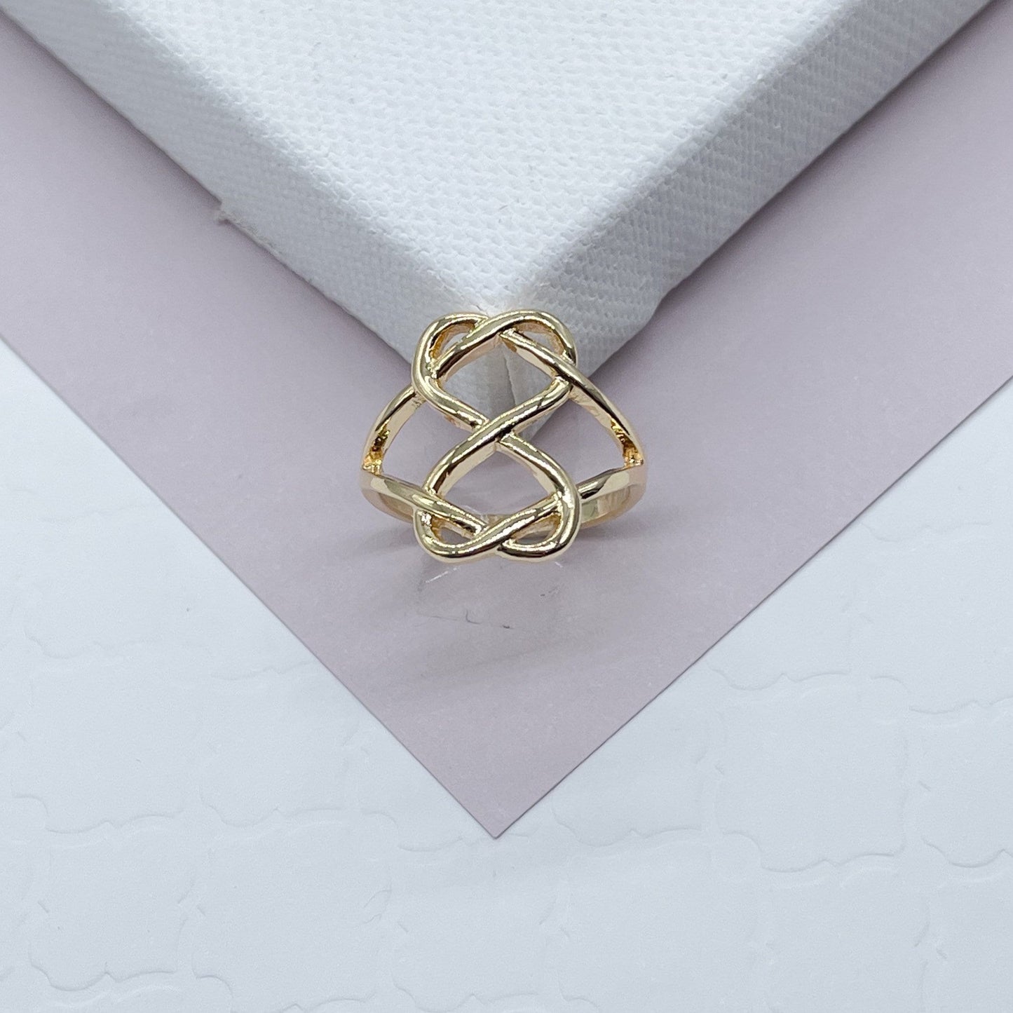 18k Gold Layered Infinity Ring Dainty Jewelry For Wholesale