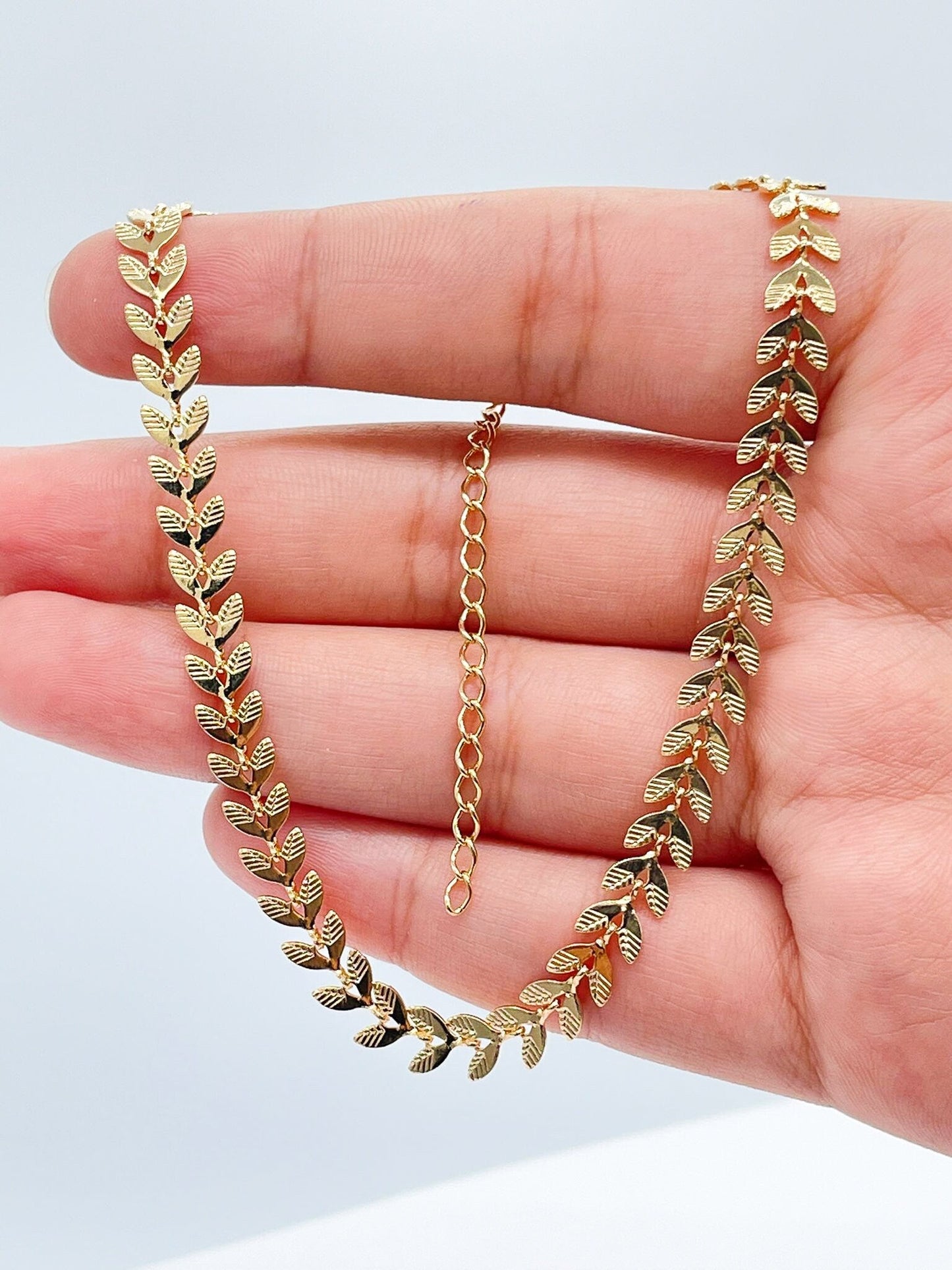 18k Gold Layered Fishtail Anklet Size 11" Length with Extension Wholesale