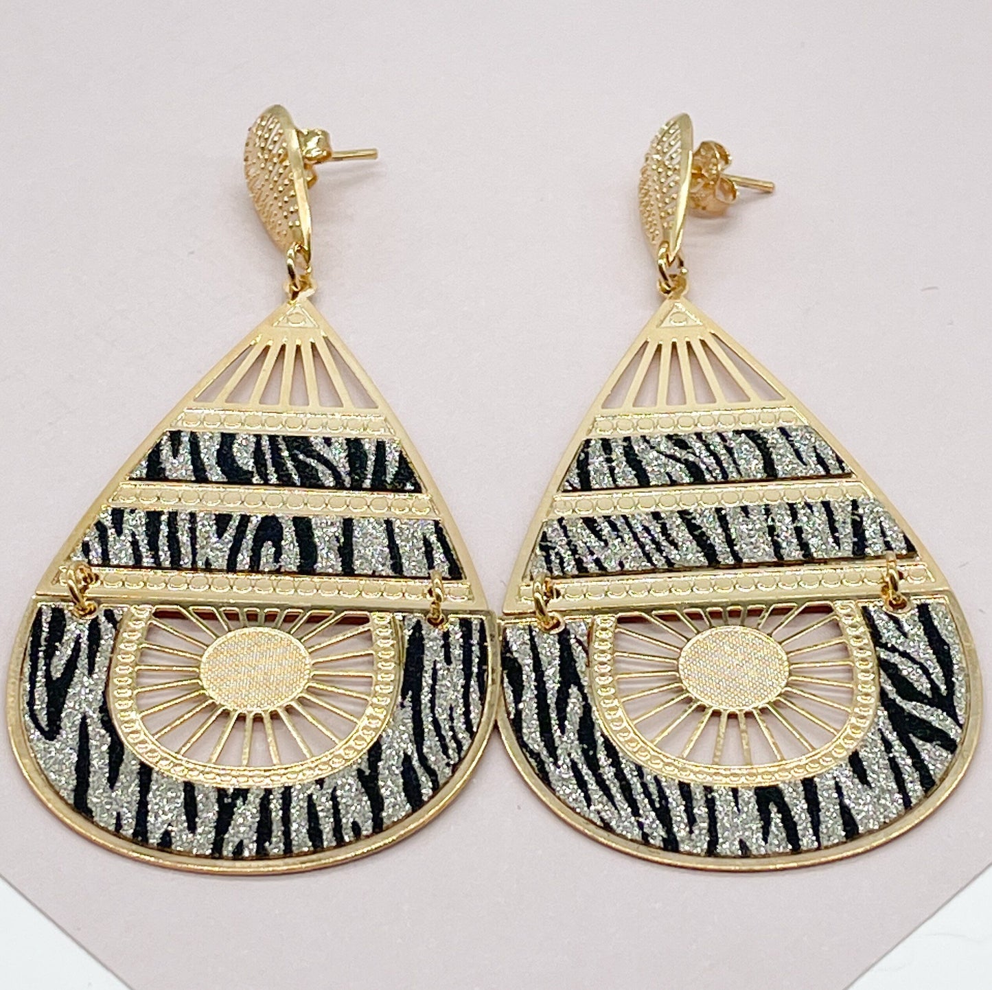 18k Gold Layered Egyptian Long Dangling Earrings Wholesale