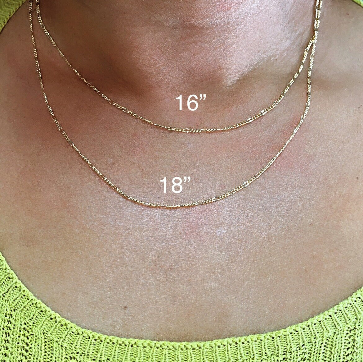 18k Gold Layered 2mm Fancy 3x1 Figaro Chain For Wholesale and Jewelry Making