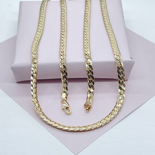 18k Gold Filled Miami Cuban Link Curb Chain 6 mm Necklace For Wholesale