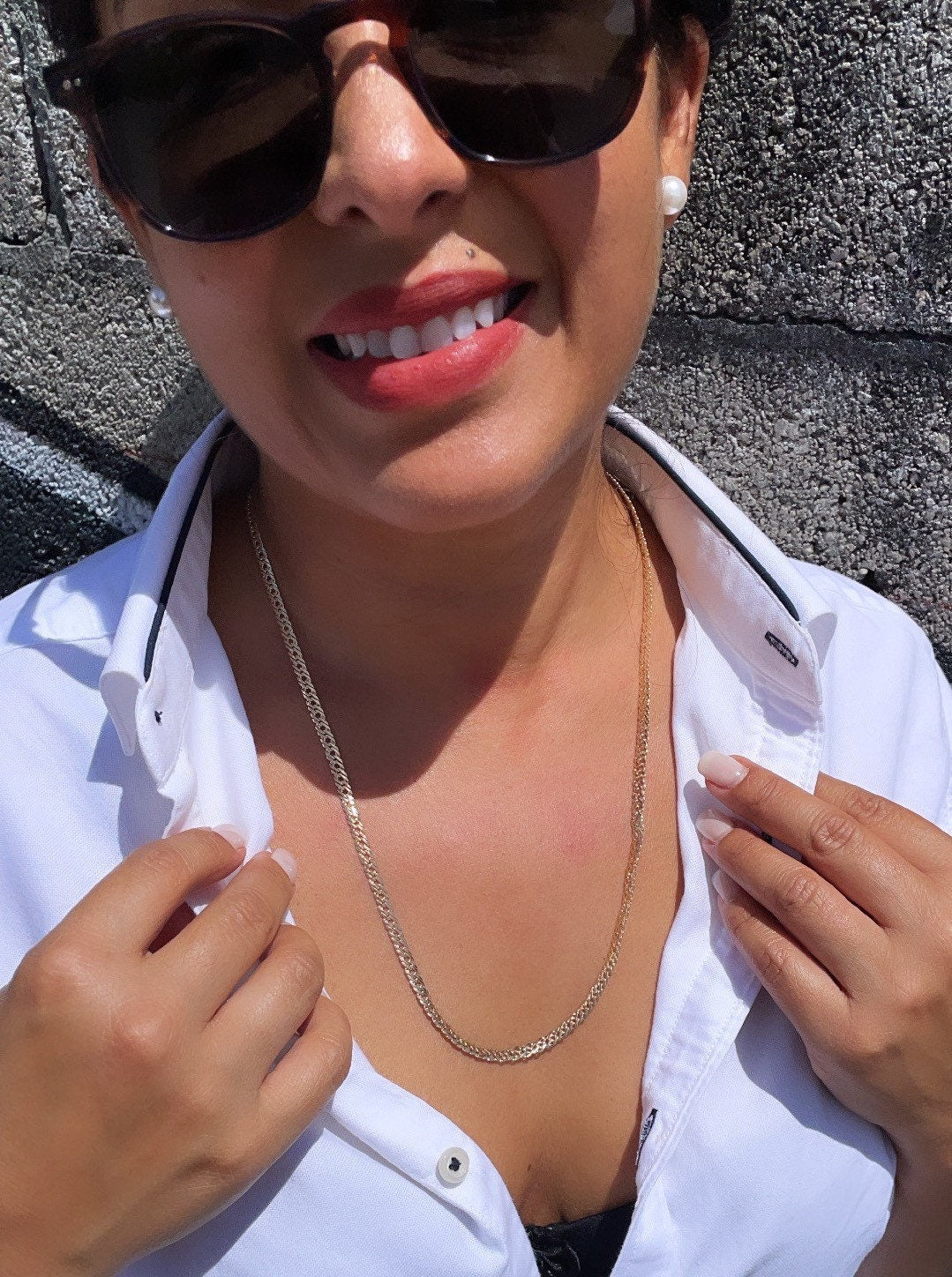 18k Gold Layered 4mm Double Cuban Link Chain Necklace