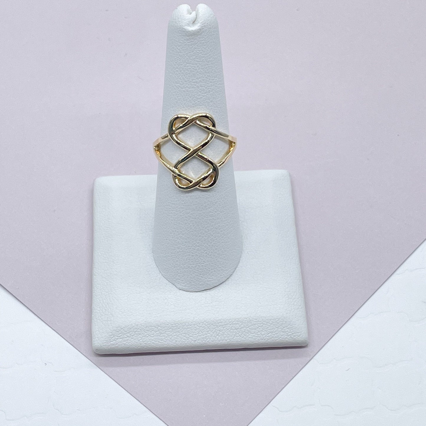18k Gold Layered Infinity Ring Dainty Jewelry For Wholesale