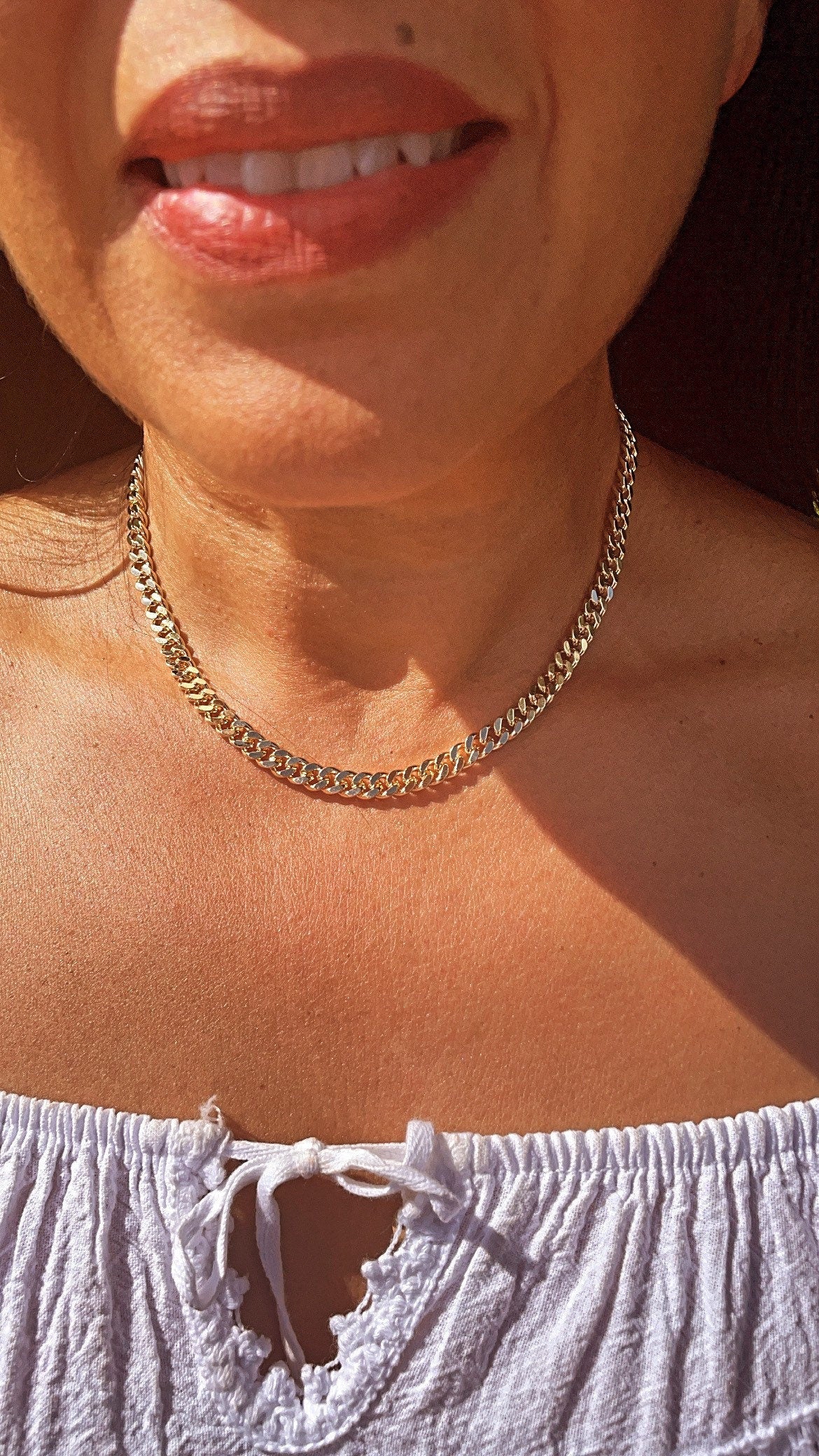 18k Gold Layered 6mm Cuban Link Chain, Miami Cuban Available Necklace and