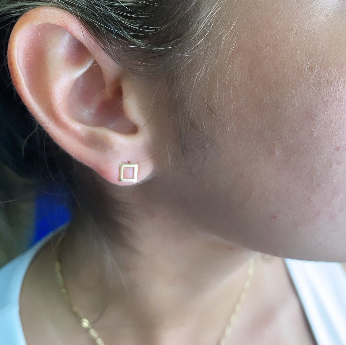 Dainty And Delicate And Minimalist 18k Gold Layered Triangle, Square, Shell, Leaf