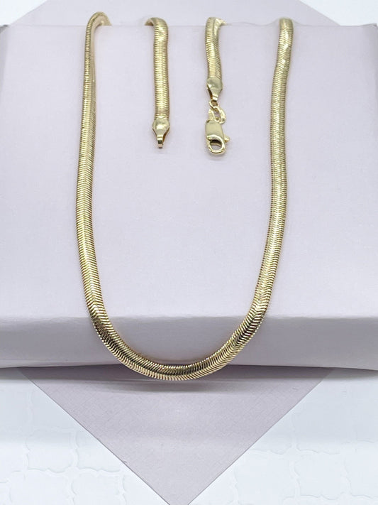 18k Gold Layered Soft Flat Snake Chain For Wholesale Jewelry Making Supplies