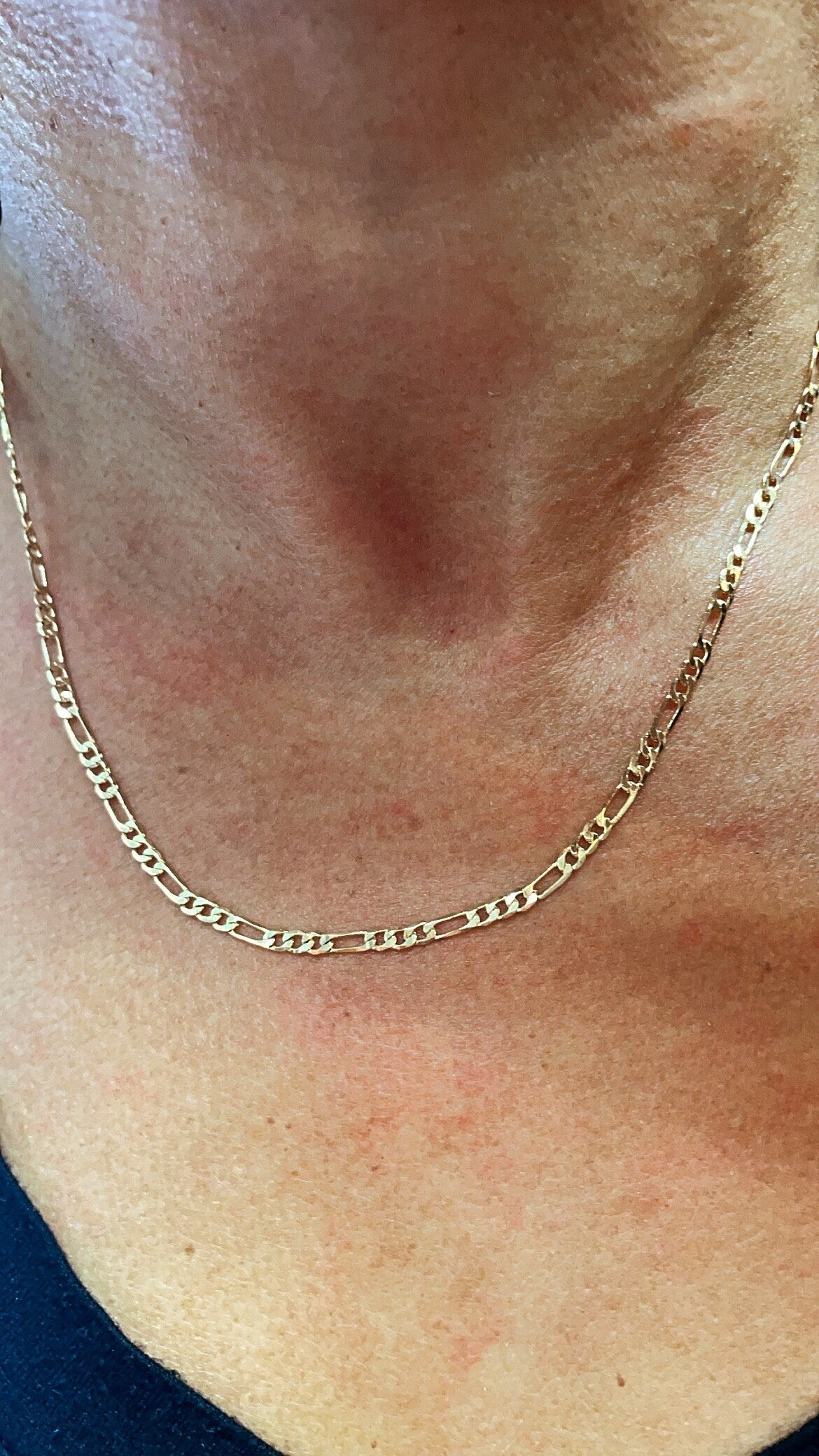 18k Gold Layered 3x1 Figaro 2mm Chain Necklace Wholesale Jewelry Making Supplies