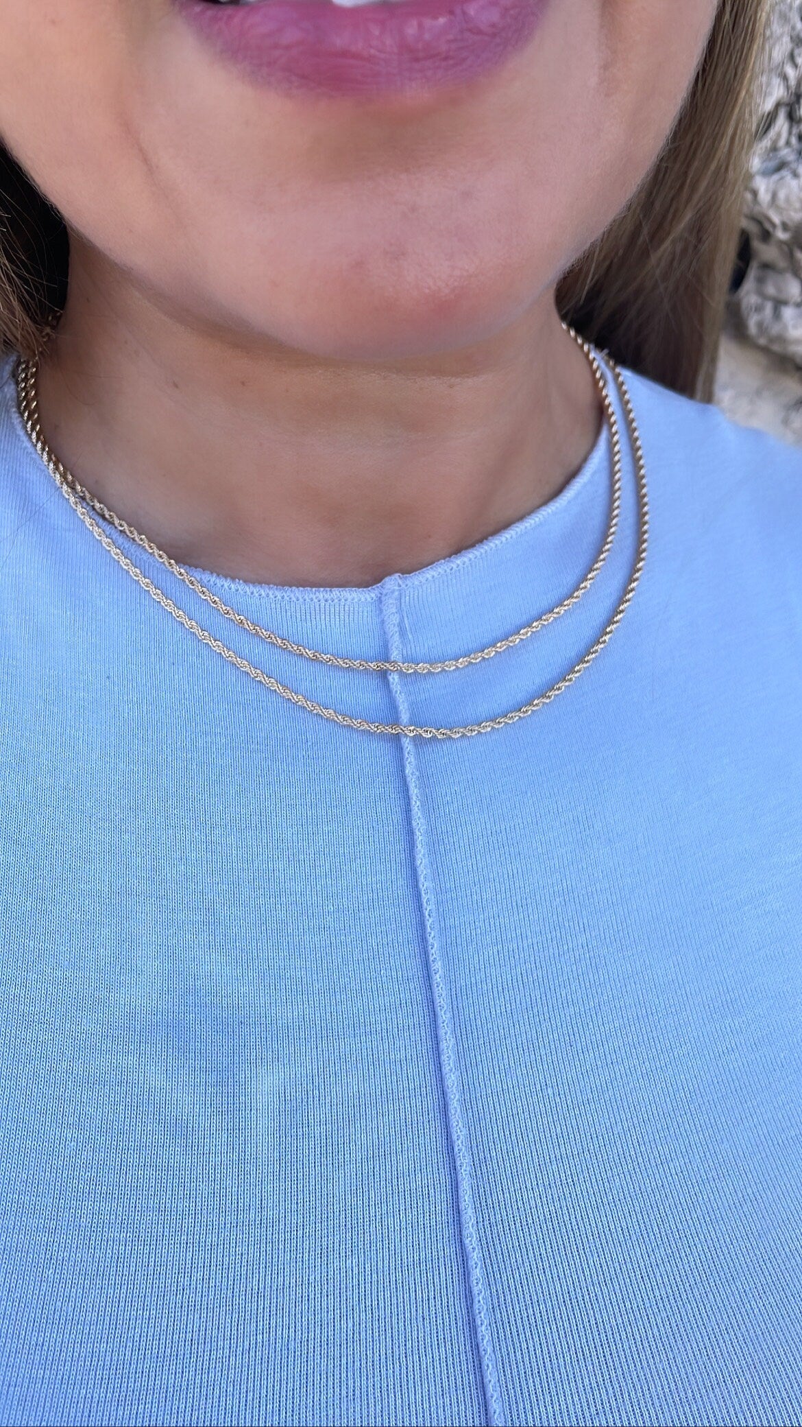 18k Gold Filled 1.5mm Dainty Rope Chain