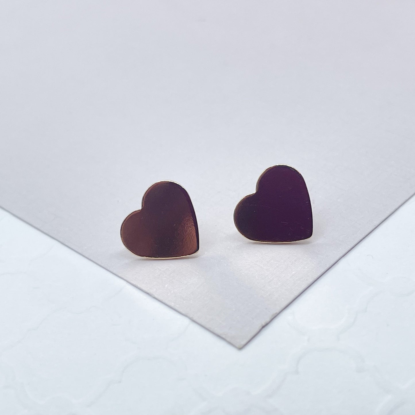 Smooth Plain Heart Stud Earring