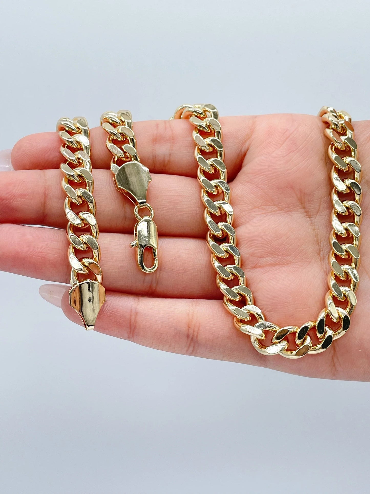 18k Gold Filled 9mmThick Cuban Link Chain Wholesale Jewelry Supplies