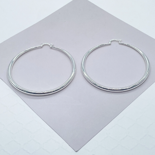 Silver Filled 4mm Thick Plain Hoop