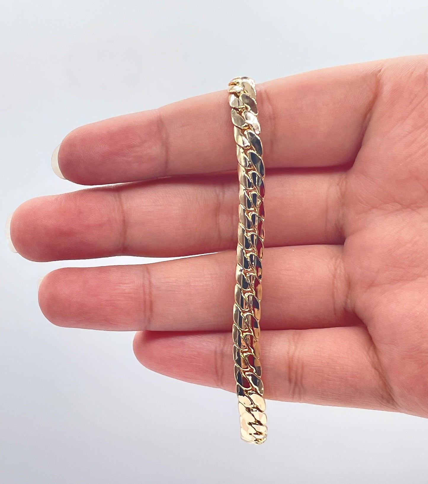 18k Gold Filled 6mm Flat Snake Like Bracelet Dainty Jewelry And Jewelry Making Supplies