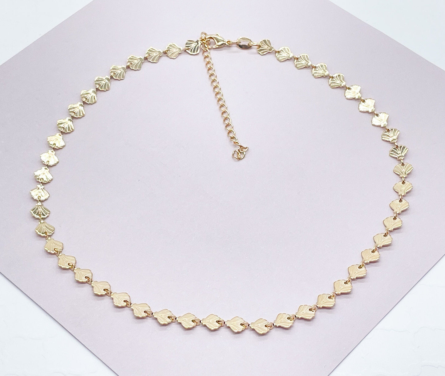 Adjustable 18K Gold Filled Connected Shell Choker Dainty Ocean Marine Jewelry Style And Jewelry Making Supplies