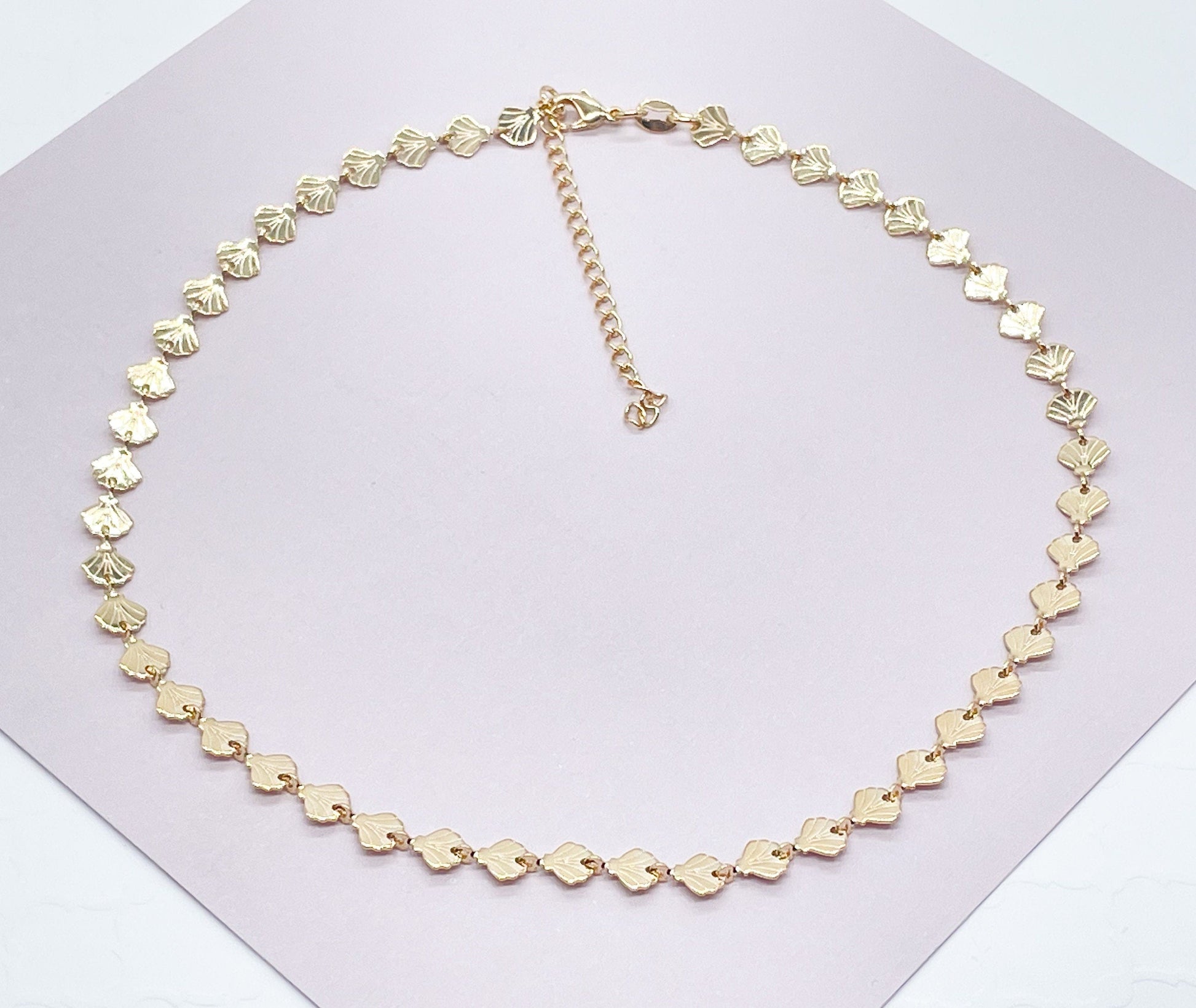 Adjustable 18K Gold Filled Connected Shell Choker Dainty Ocean Marine Jewelry Style And Jewelry Making Supplies