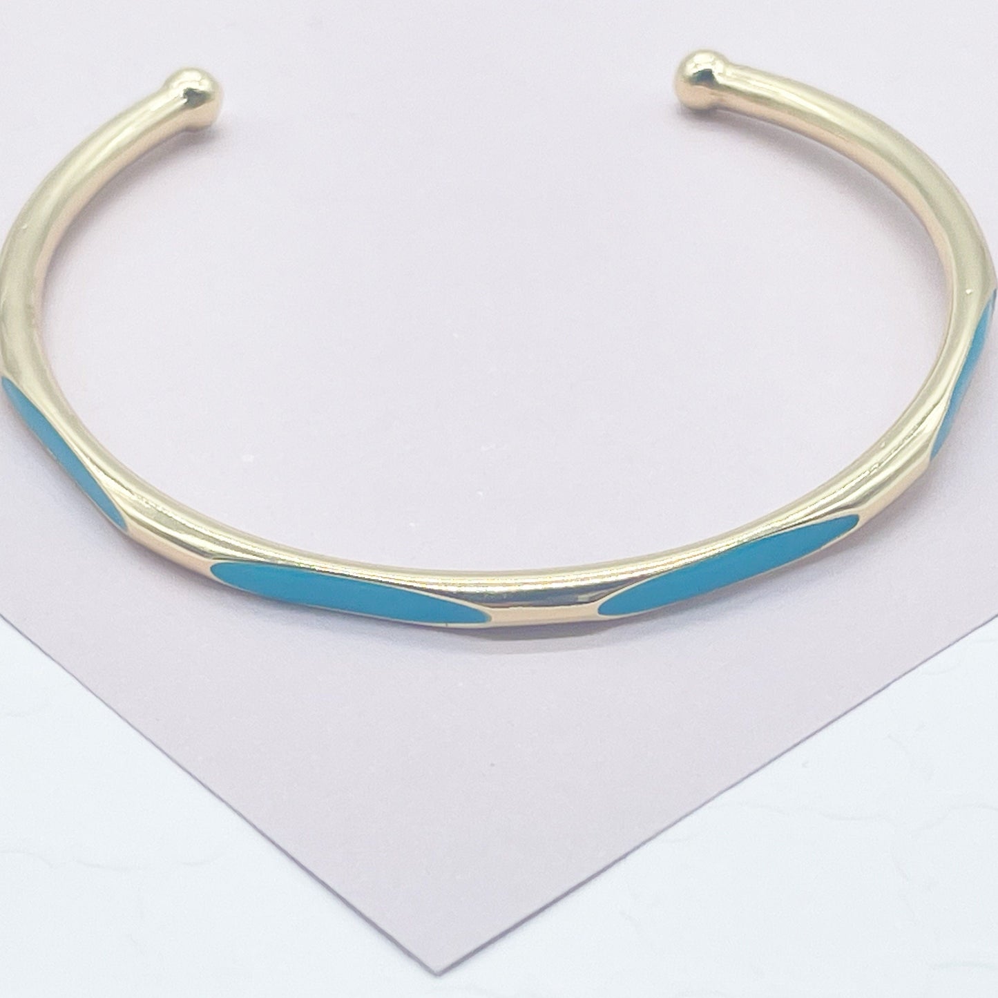 18k Gold Filled Colorful Enamel Cuff Bracelet