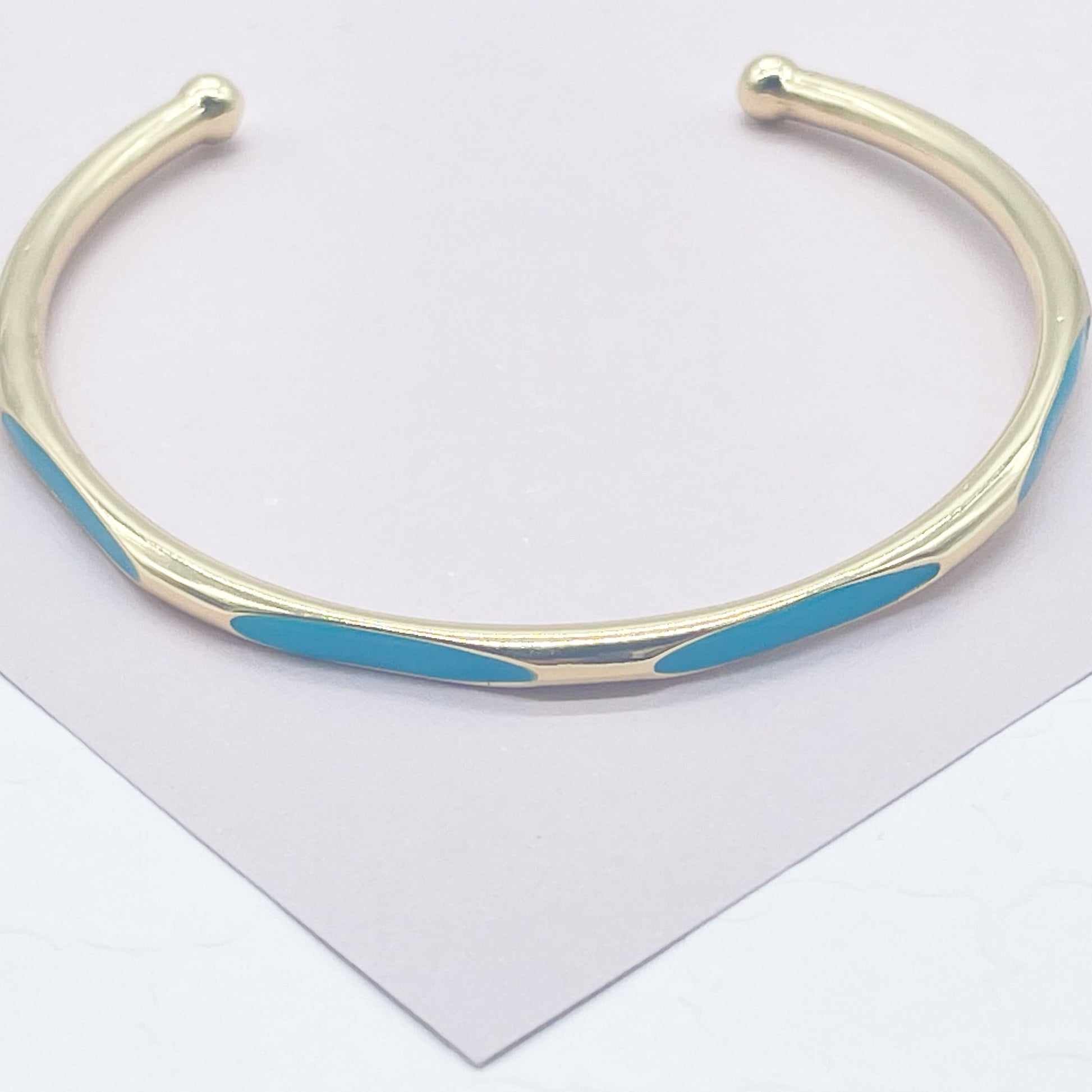 18k Gold Filled Colorful Enamel Cuff Bracelet