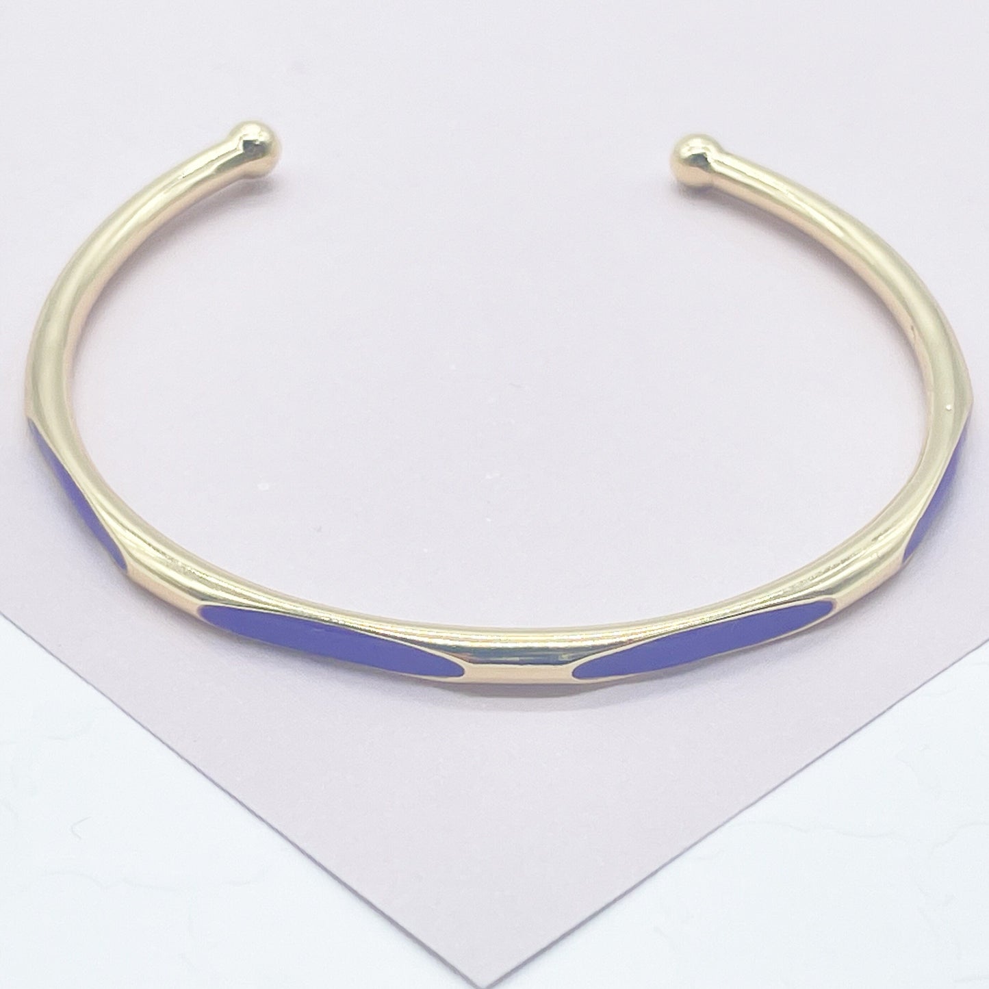 18k Gold Filled Colorful Enamel Cuff Bracelet