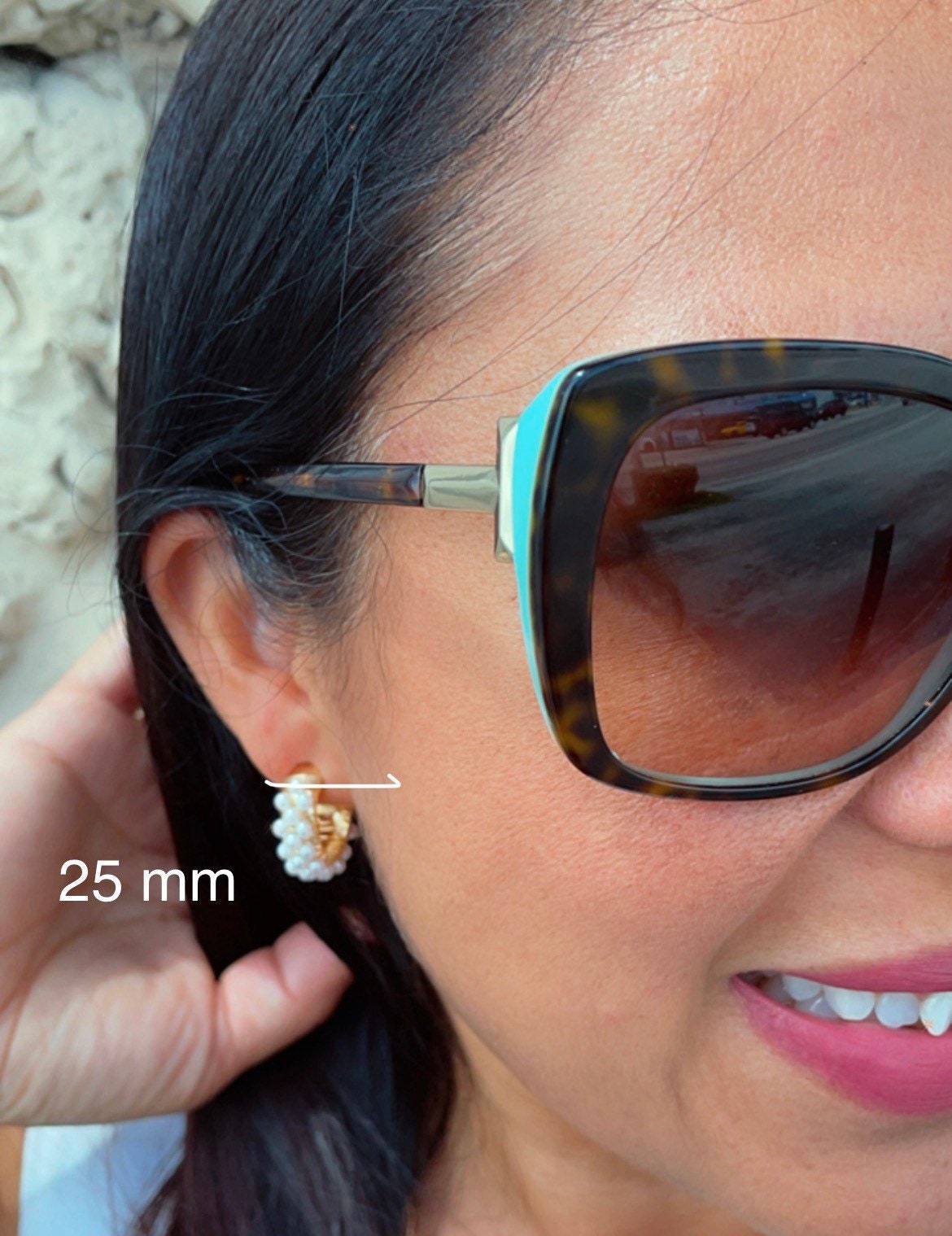 18k Gold filled Hoop Earrings Featuring A Wire Wrap of Pearls Around The Hoop