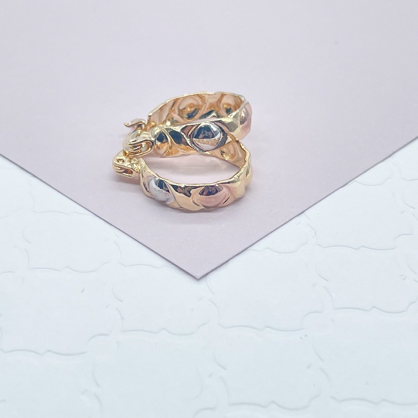 18k Gold Filled XOXO Small Hoop Earrings Hypoallergenic Jewelry Wholesale