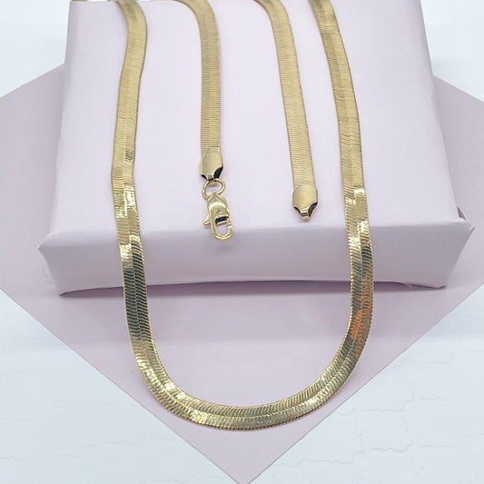 18k Gold Filled Herringbone Chain Necklace 6mm For Wholesale And Jewelry