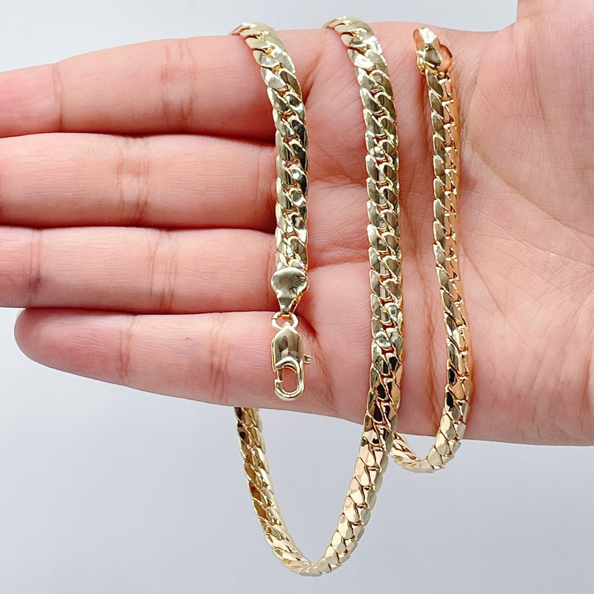 18k Gold Filled Miami Cuban Link Curb Chain 6 mm Necklace