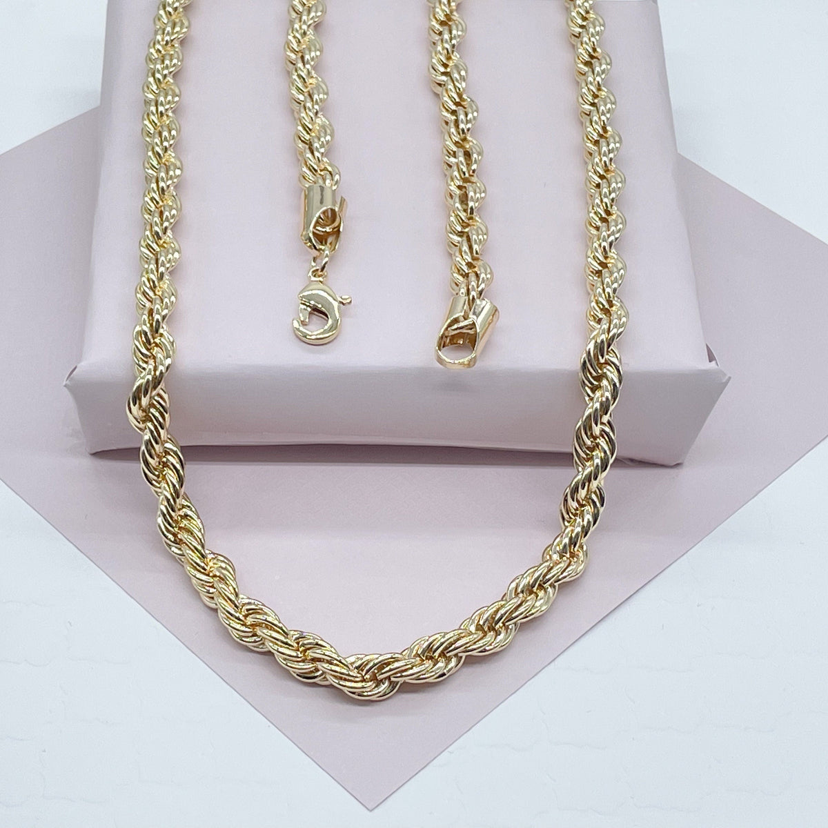18k Gold Filled Rope Chain Necklace - 7mm Thick