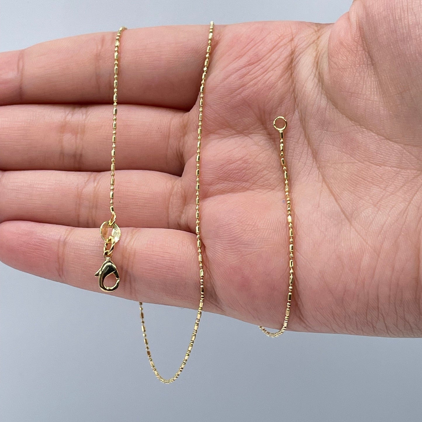 18k Gold Filled 1mm Extra Thin Dash Dot Chain For Wholesale And Jewelry Making