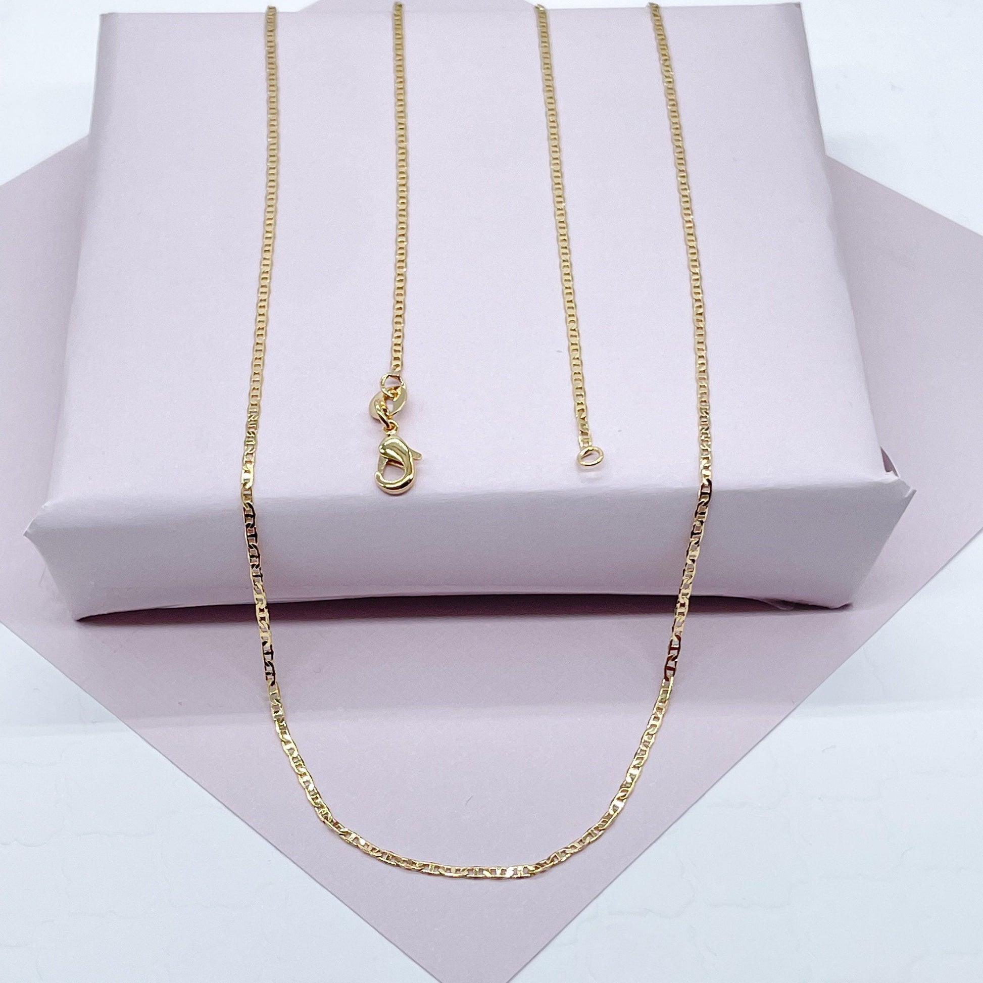 Delicate 18k Gold Filled Mariner Link Chain Necklace (1.5mm)