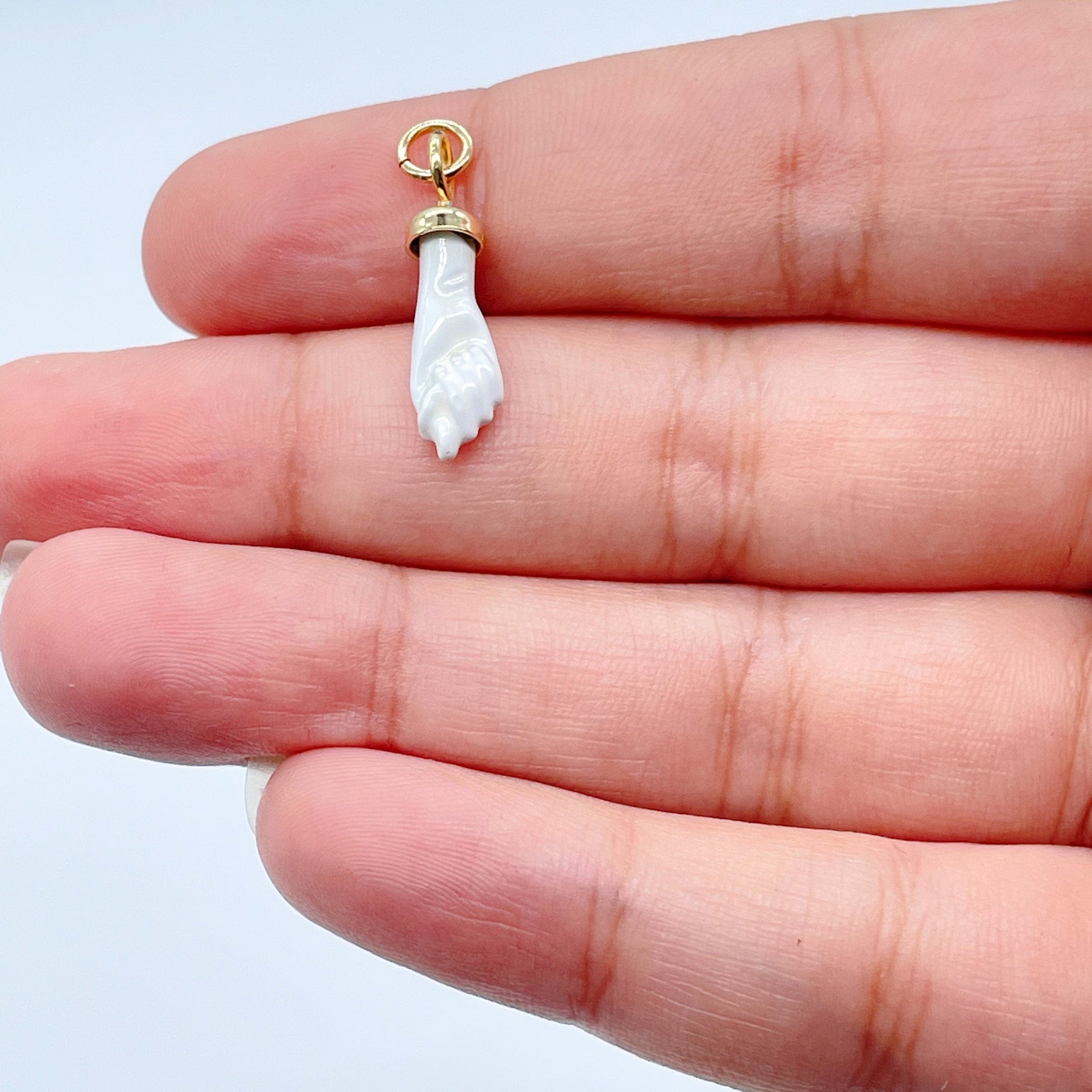 18k Gold Filled 15mm Protection "Figa" Charm In Blue, Red, Black Or White Colors