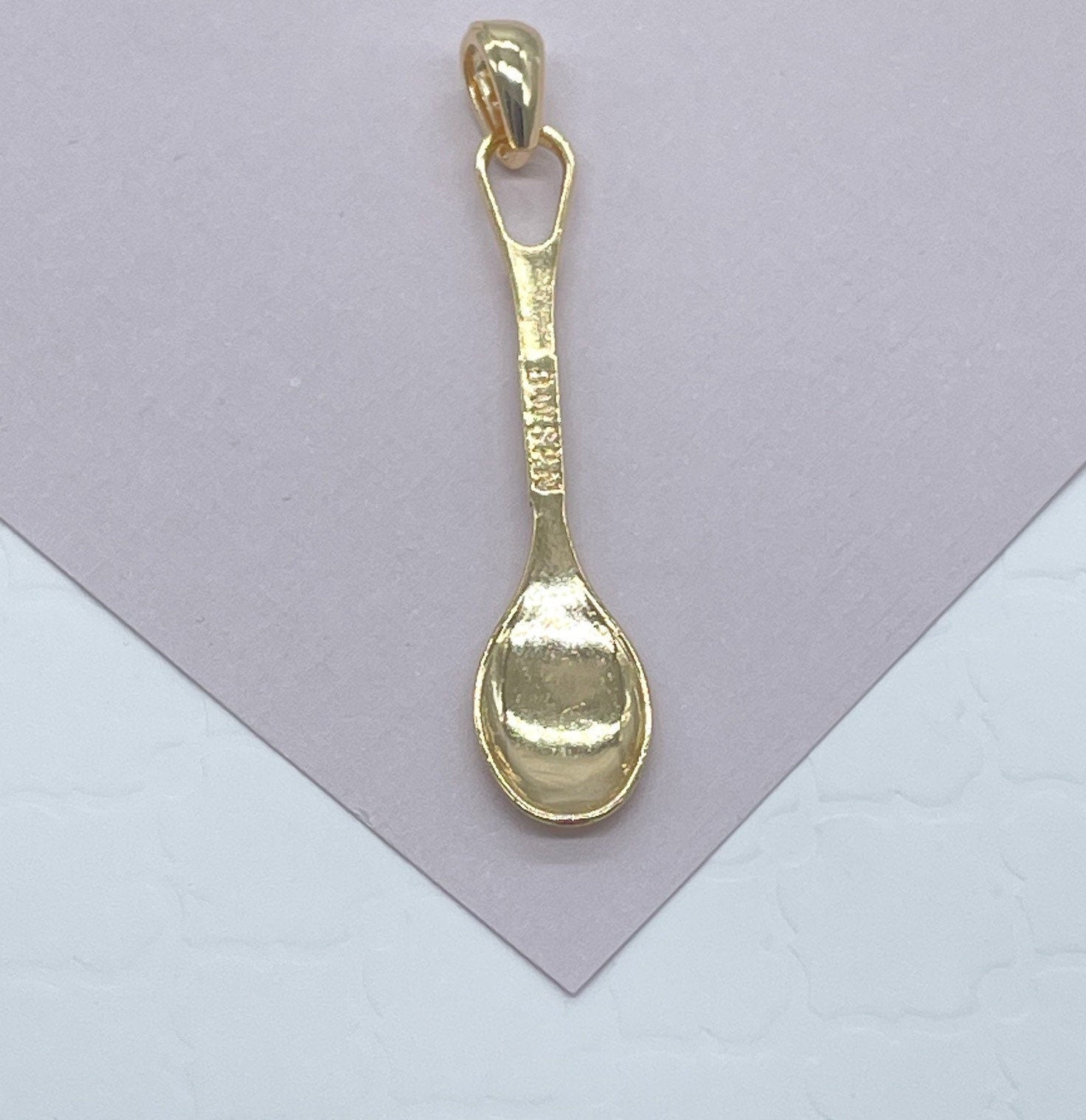 18k Gold Filled k & Spoon Charms, Dainty Spoon Pendant, Dainty k Pendant And Jewelry Making Supplies