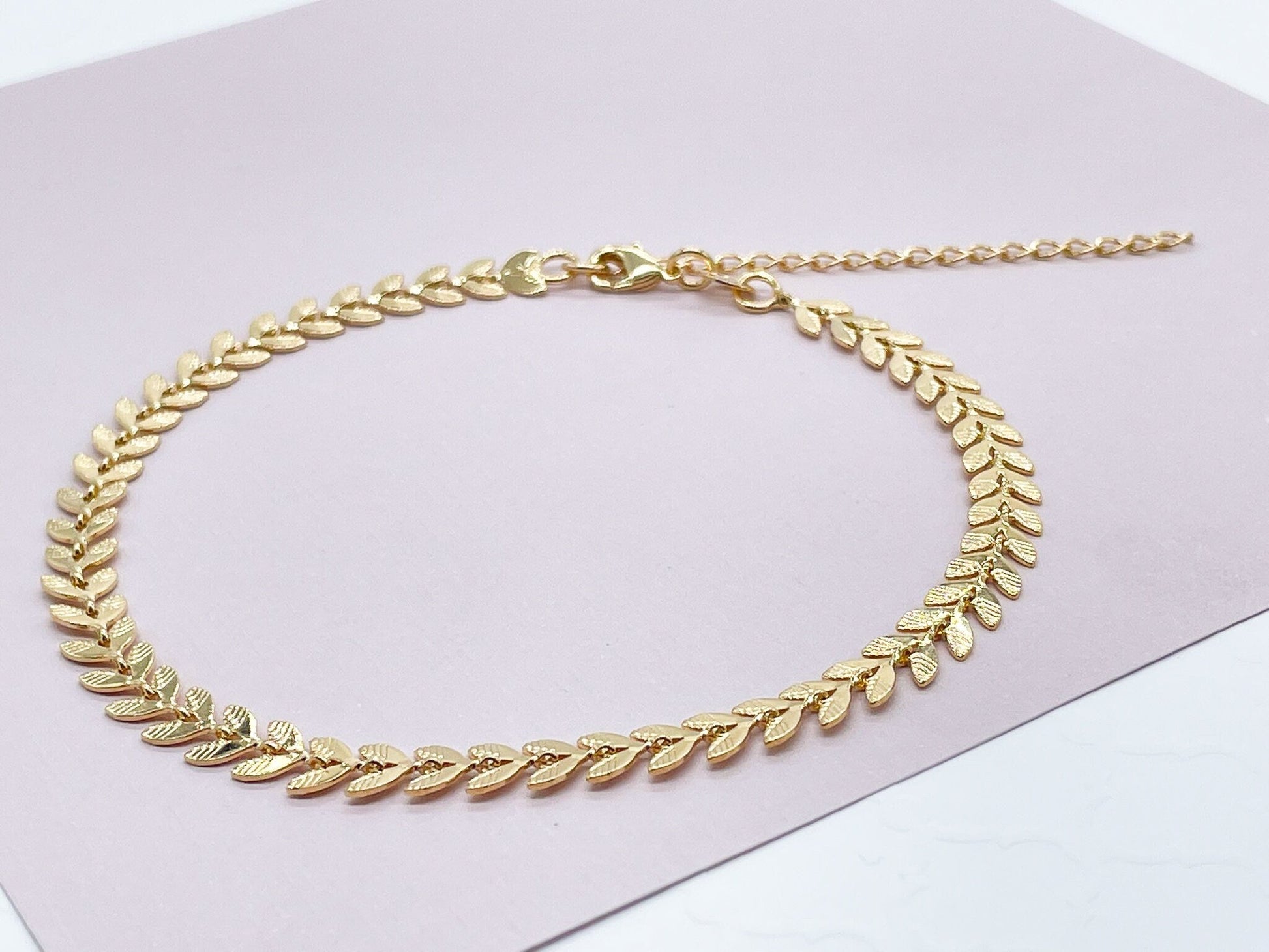 18k Gold Filled Fishtail Anklet Size 11" Length with Extension Wholesale