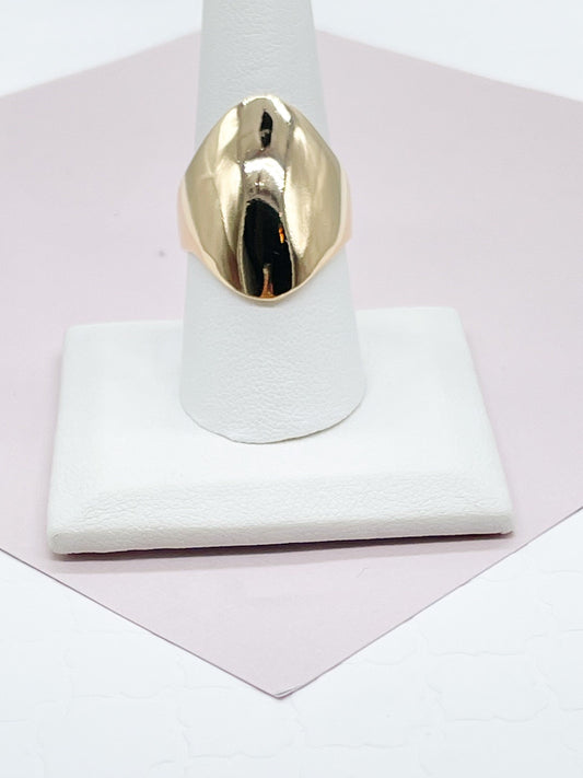 18k Gold Filled Chunky Plain Oval Band Ring
