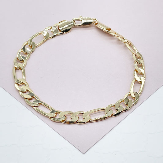 18k Gold Filled Figaro Bracelet