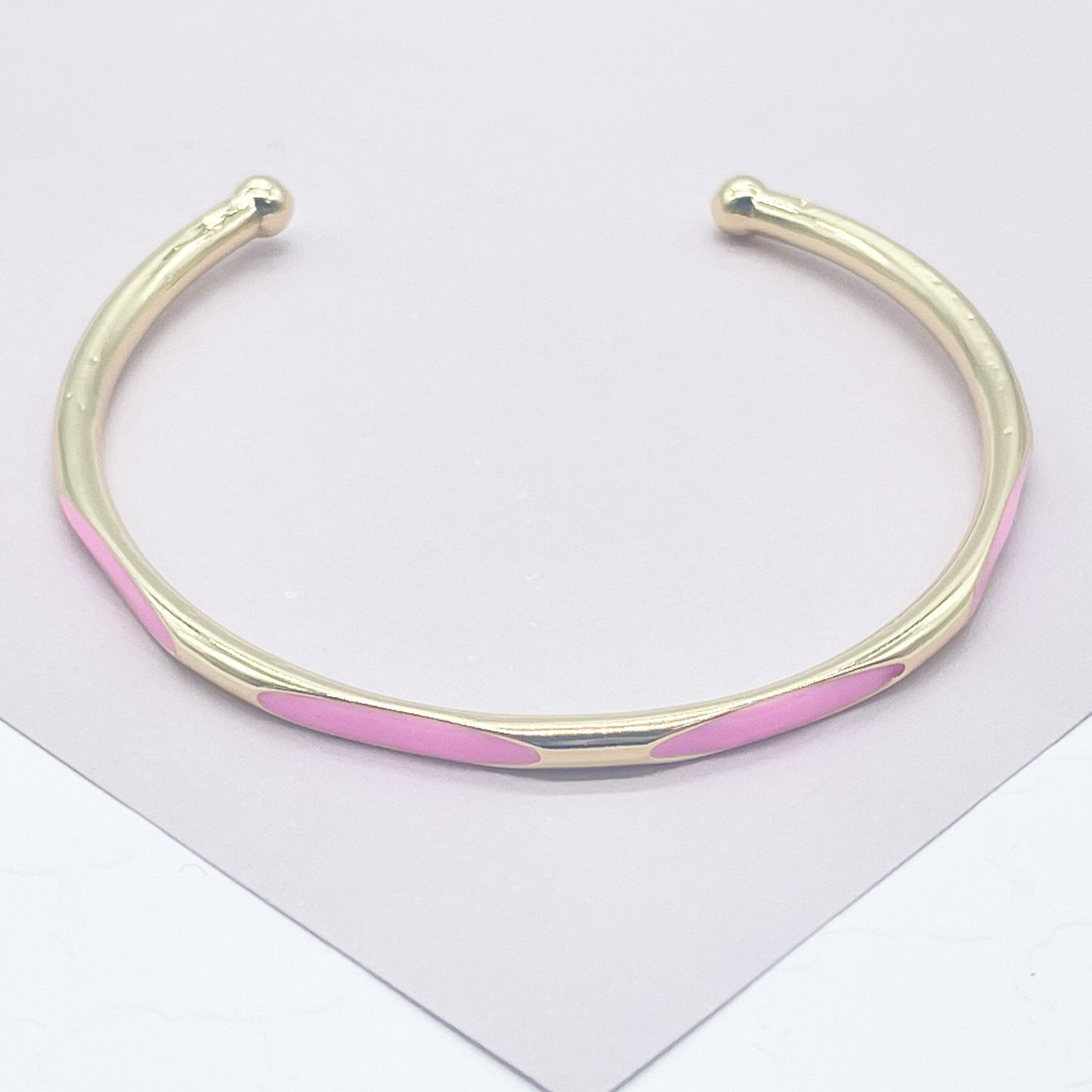 18k Gold Filled Colorful Enamel Cuff Bracelet