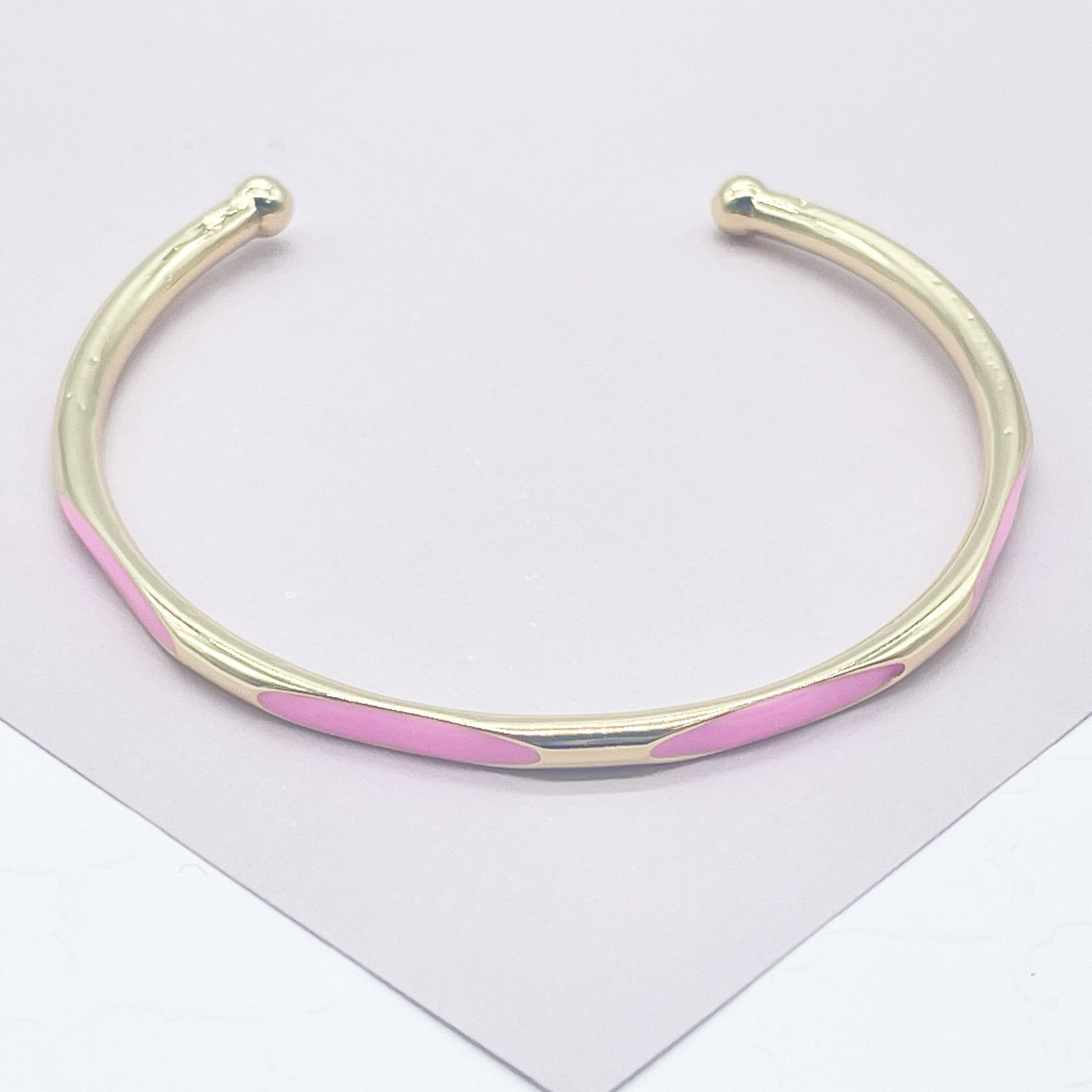 18k Gold Filled Colorful Enamel Cuff Bracelet