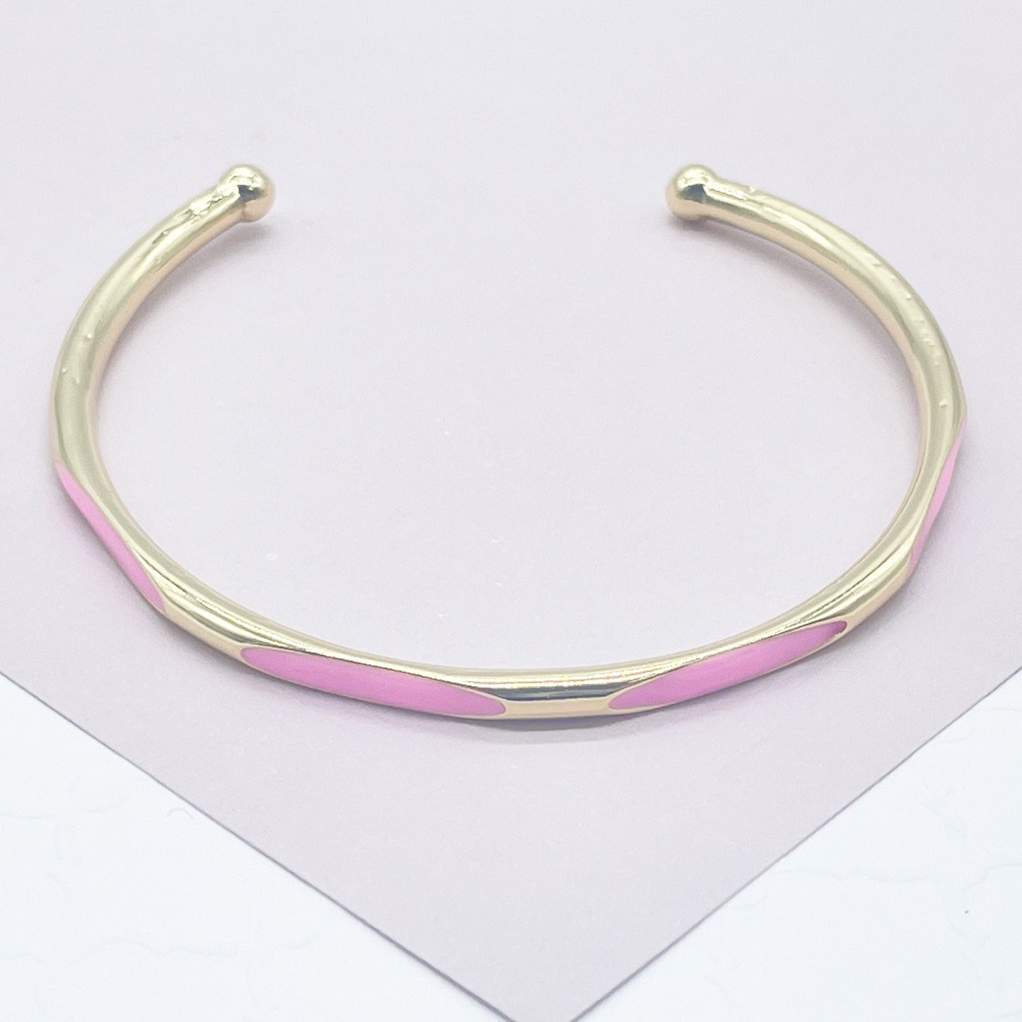 18k Gold Filled Colorful Enamel Cuff Bracelet