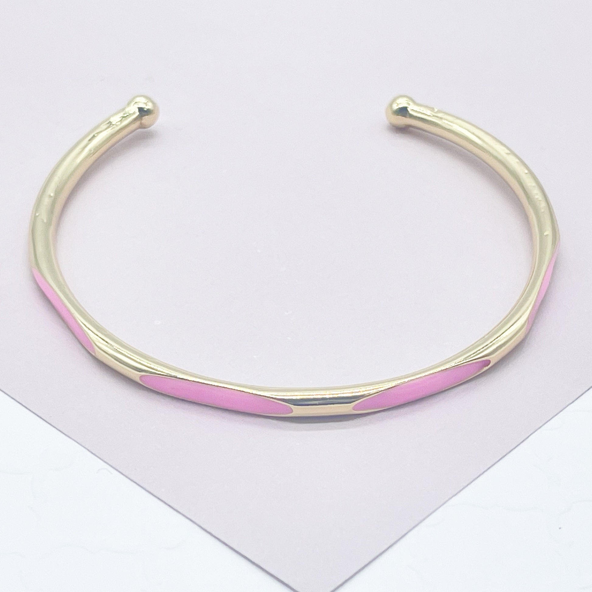 18k Gold Filled Colorful Enamel Cuff Bracelet