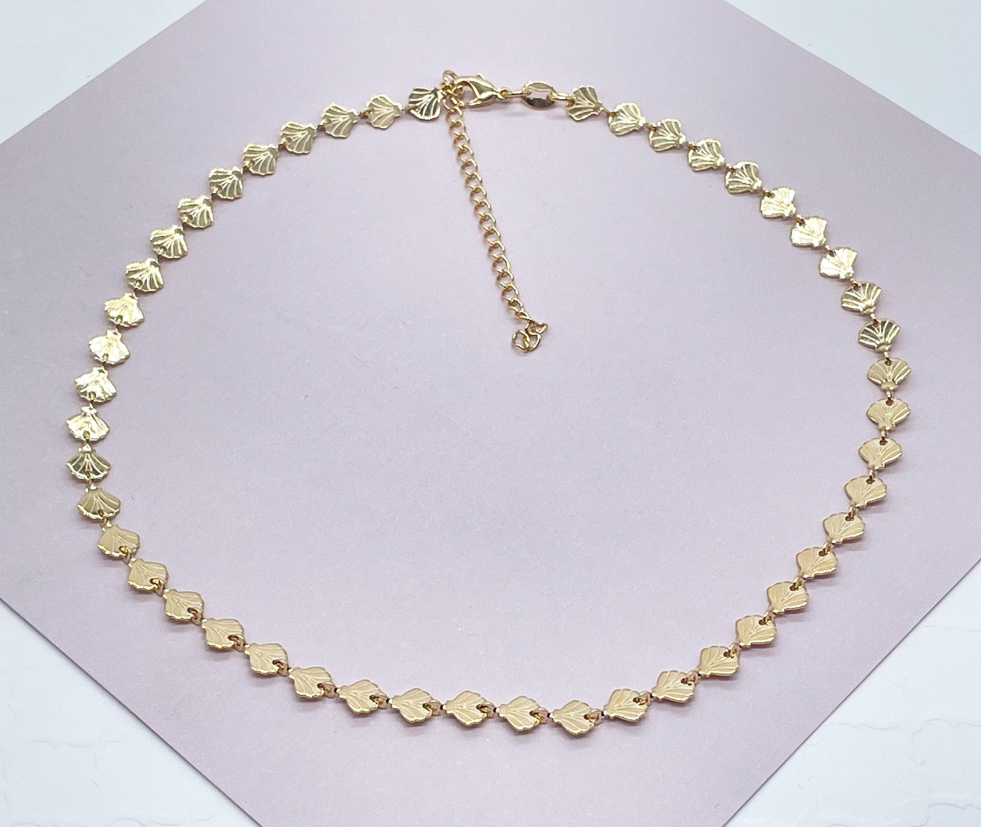 Adjustable 18K Gold Filled Connected Shell Choker Dainty Ocean Marine Jewelry Style And Jewelry Making Supplies