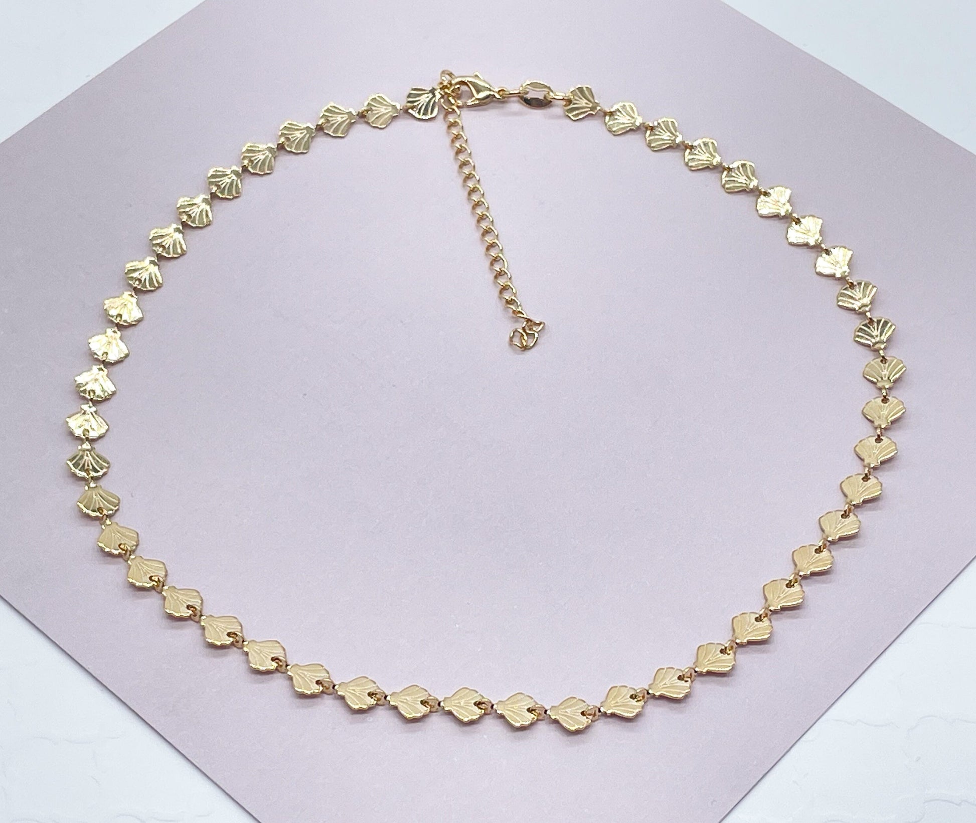 Adjustable 18K Gold Filled Connected Shell Choker Dainty Ocean Marine Jewelry Style   And Jewelry Making Supplies
