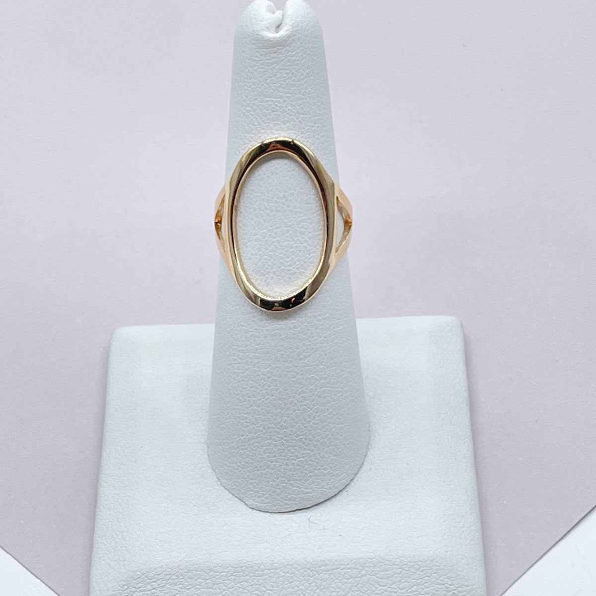 18k Gold Filled Open Oval Ring Hallowed Oval Fashion Design