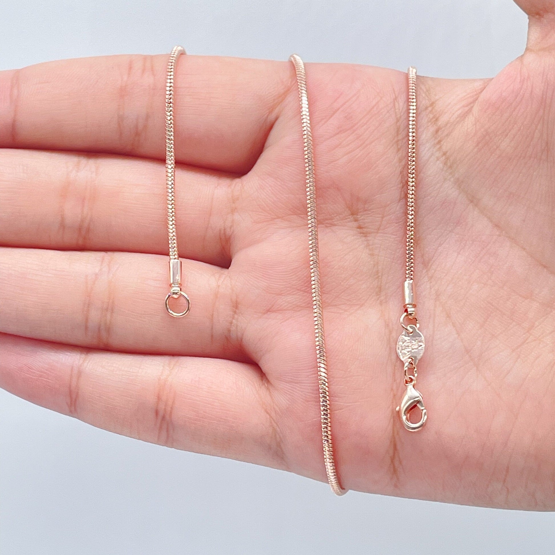 18k Gold Filled 1.5mm Round Snake Chain