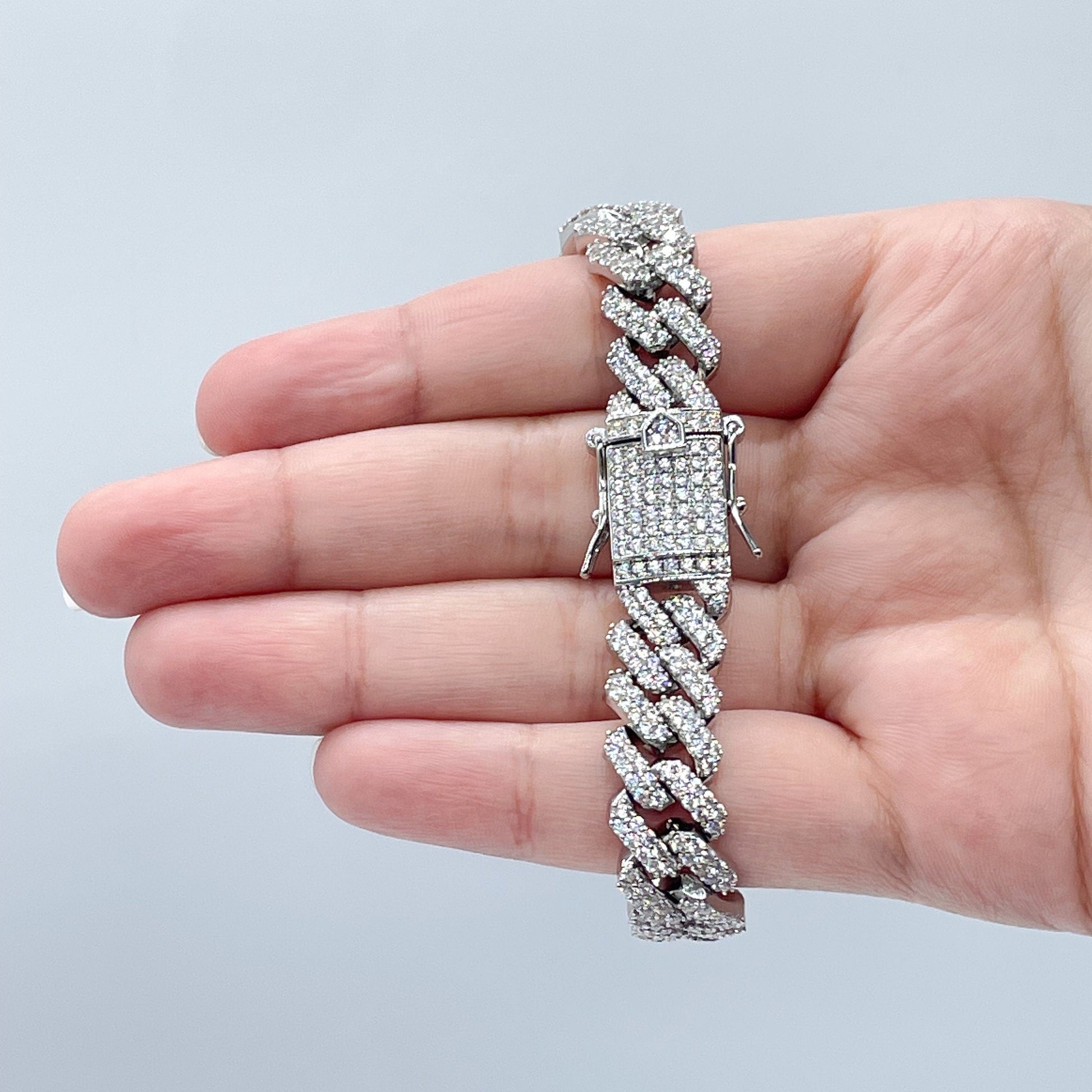 18k Gold Filled Hip Hop Luxury Micro Pave Cubic Zirconia Bling Set Miami Cuban