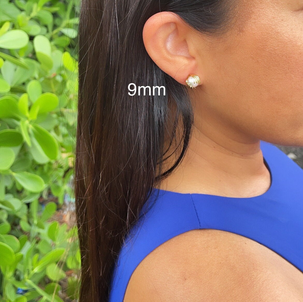 18k Gold Filled Pearl Stud Earrings Wrapped In Gold Thread, Grabbed By Wires