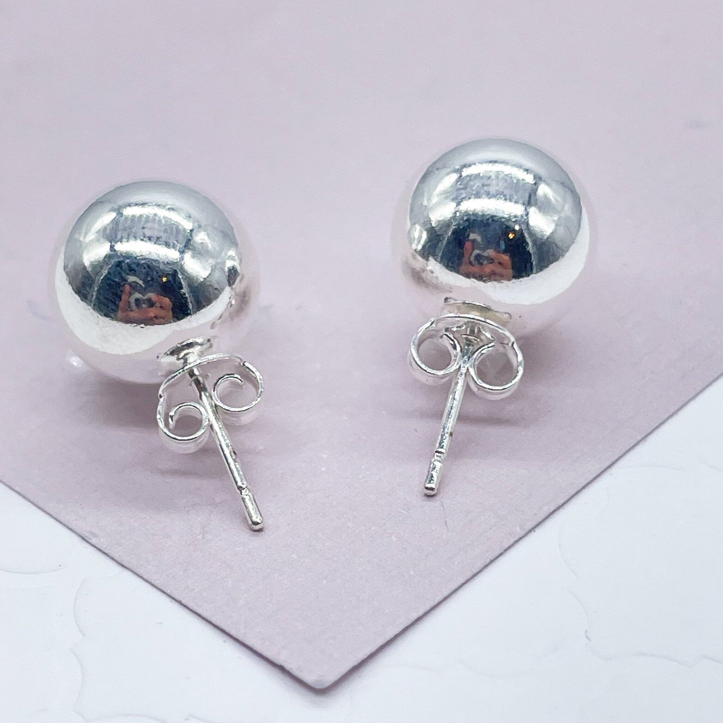 18k Gold Filled 12mm Ball Stud Earrings