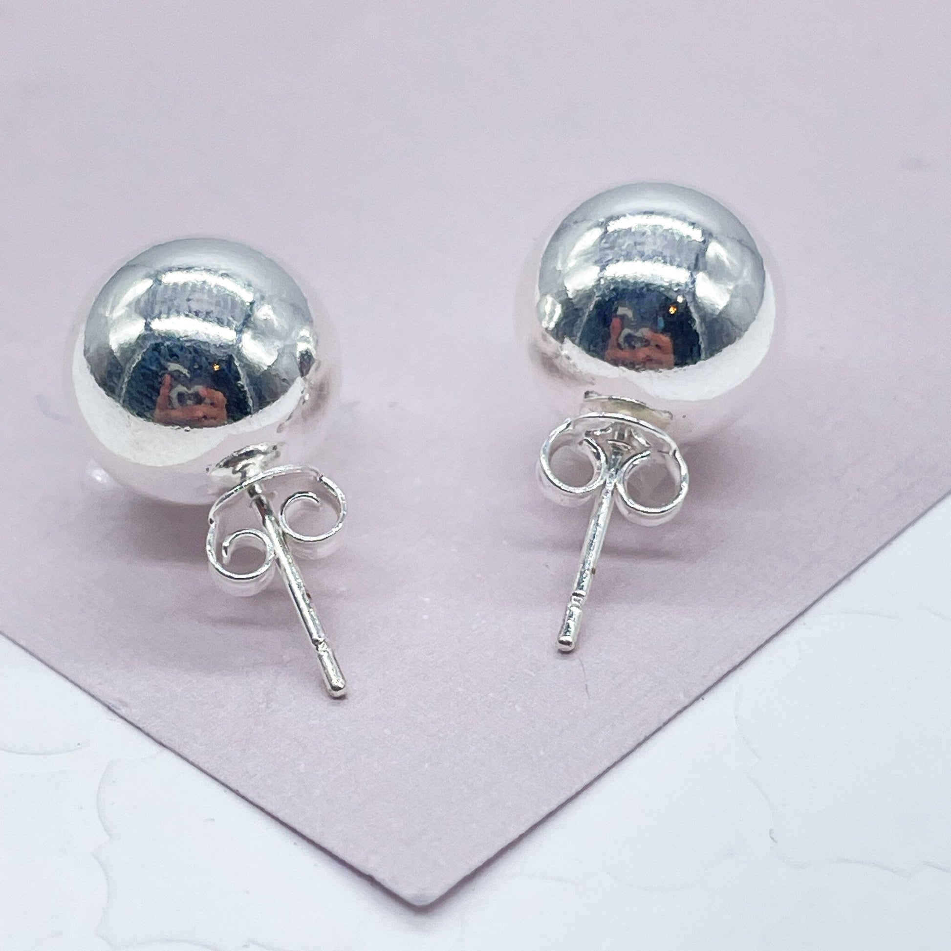 18k Gold Filled 12mm Ball Stud Earrings